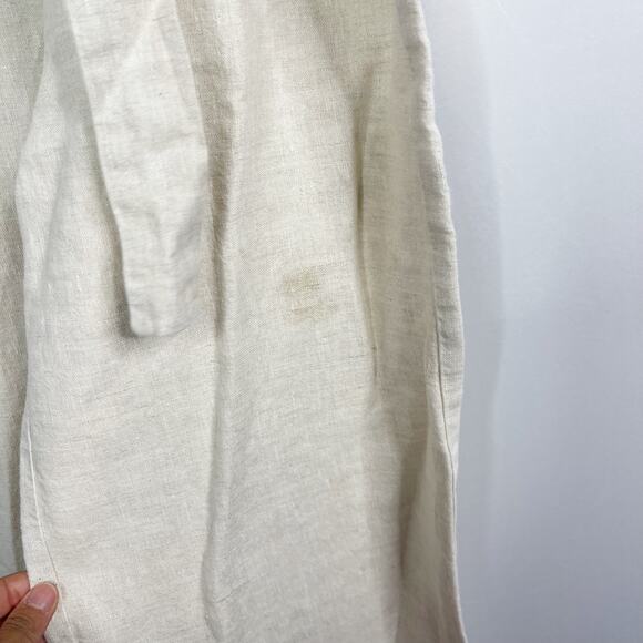 Reformation 2 Oatmeal Cream Naomi Linen Wide Leg Sleeveless Tie Waist Jumpsuit - Picture 6 of 13